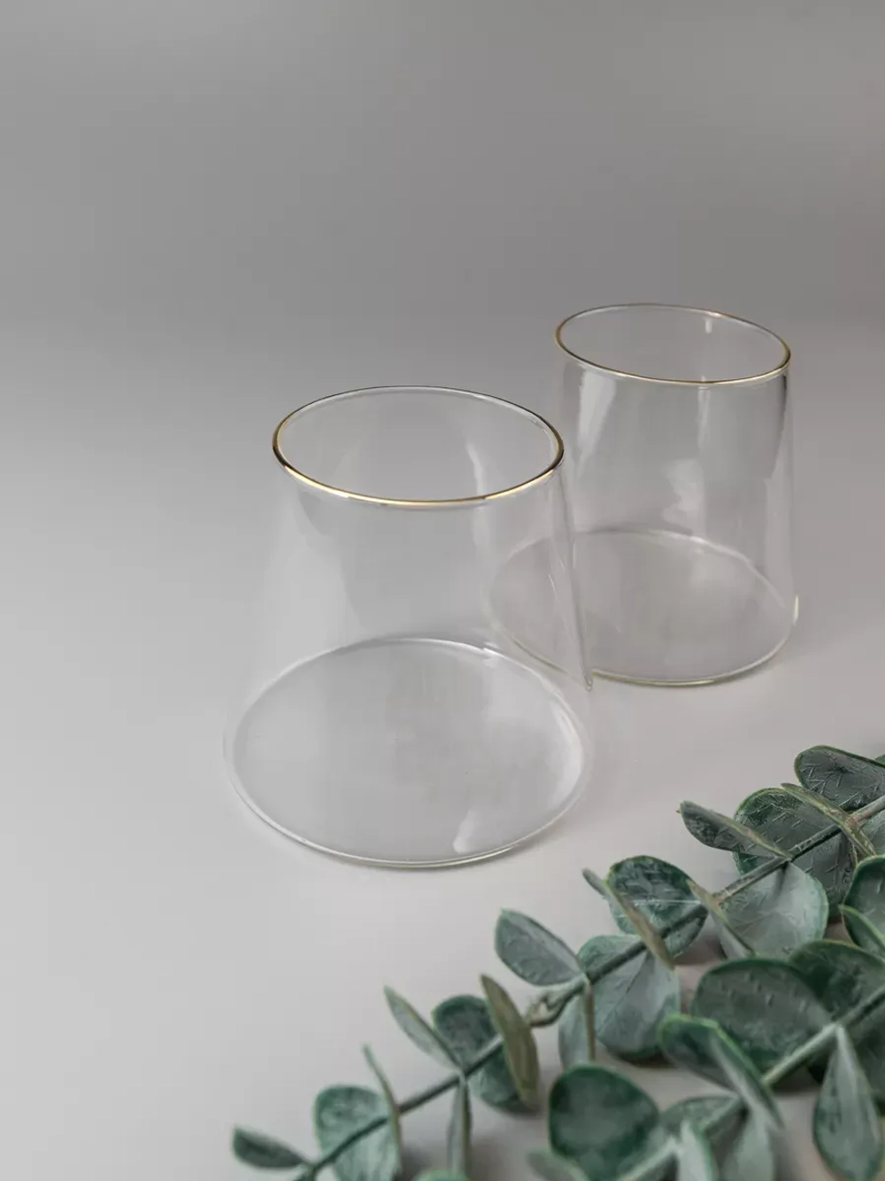 Стаканы для коктейлей, 6 шт. 360 мл., с золотой каймой