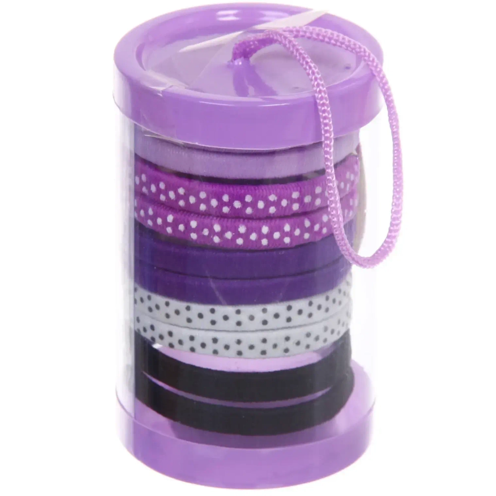 Резинки для волос детские в тубе 10шт «ЗАБАВА», горошек, цвет как на фото, d-4см (наклейка Кокетка)