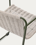 Стул Maurina из оцинкованной стали зеленого цвета и экрю и серым шнуром