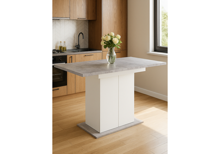 Стол деревянный Woodville Carla белый, цемент светлый