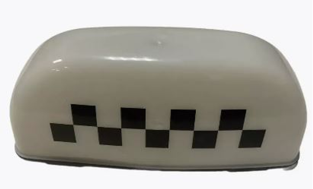 ТАКСИ шашка на 4 магнита БЕЛАЯ Узкая 12Вольт ТХ-200б