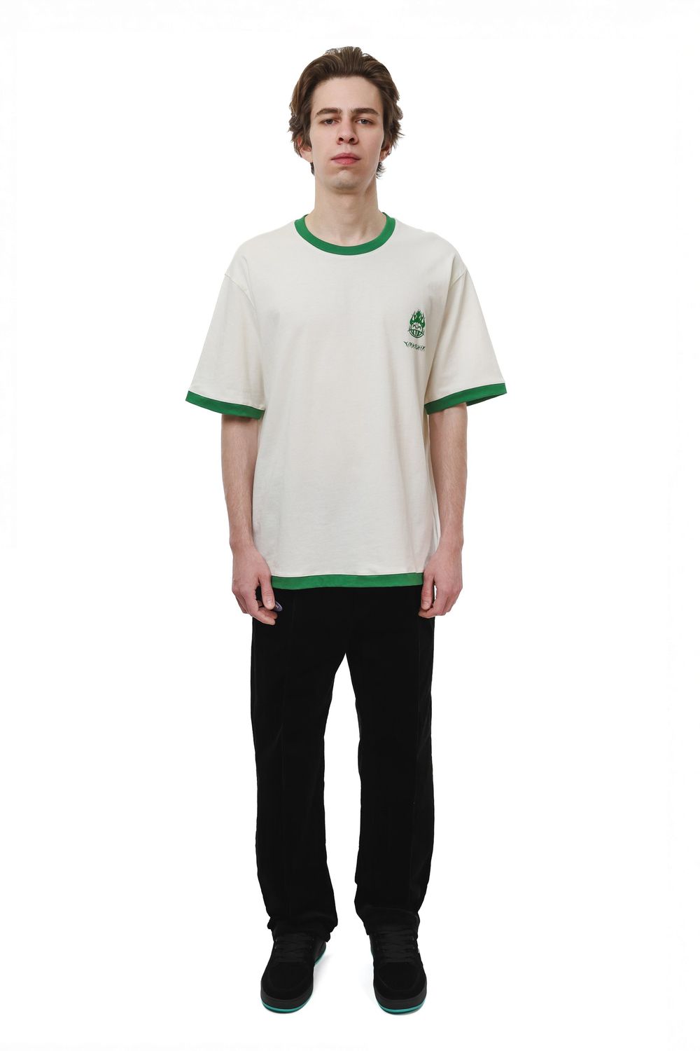 Футболка Ymkashix Hellcome logo бежевая