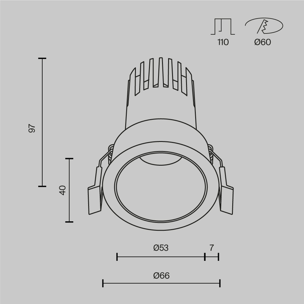 Встраиваемый светильник Technical DL116-10W-2.7K-W