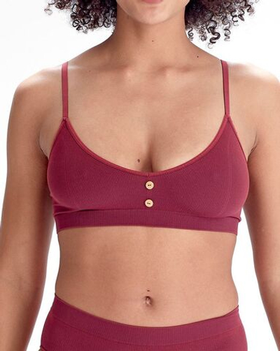 Эко-бюстгальтер в мелкий рубчик Eco-wear (Размер: S-M) (Цвет: бордовый)