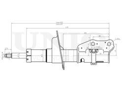 Амортизатор газовый передней подвески левый UNIO SAB-10080