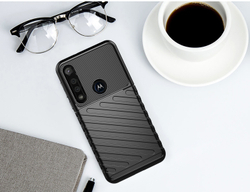 Чехол для Motorola Moto G8 Play (One Macro) цвет Black (черный), серия Onyx от Caseport