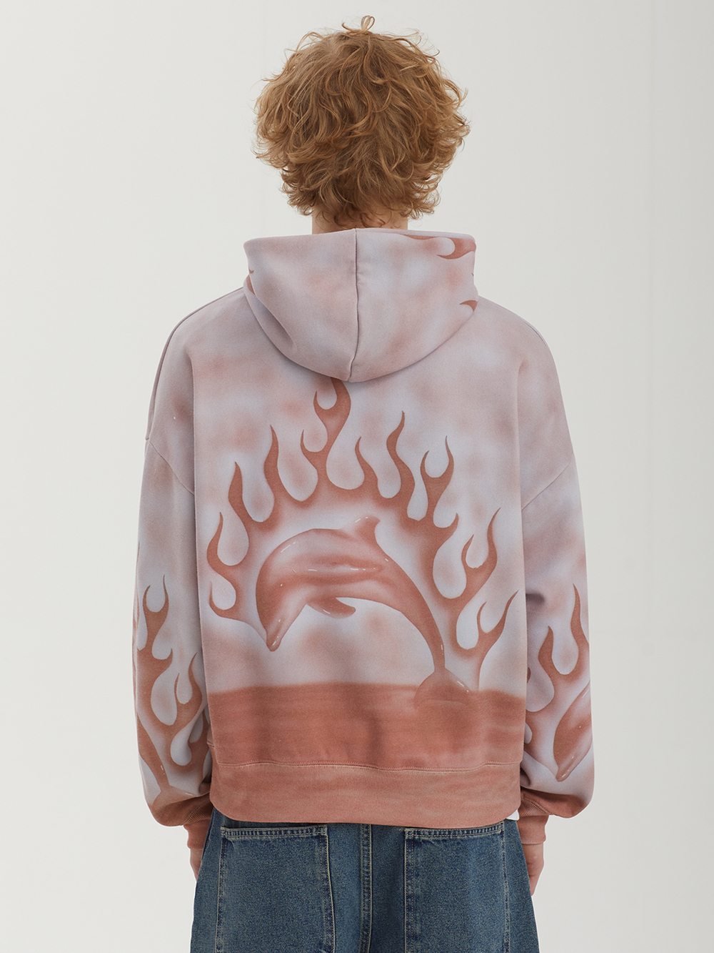 Мужская Толстовка Flaming Dolphin Airbrush