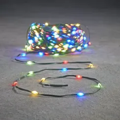 Светодиодная нить Капли 350 разноцветных ламп, 26 м., 31В, 8 режимов, таймер, зеленый провод, LUCA (85451)