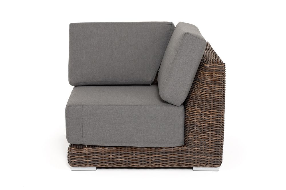 "Капри" модуль диванный угловой с подушками, цвет коричневый