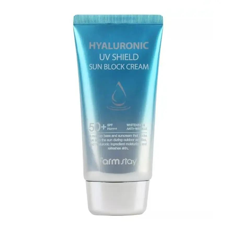 [Farm Stay] Hyaluronic UV Shield Sun Block Cream SPF50+ PA+++ - Солнцезащитный крем для лица с гиалуроновой кислотой, 70 гр