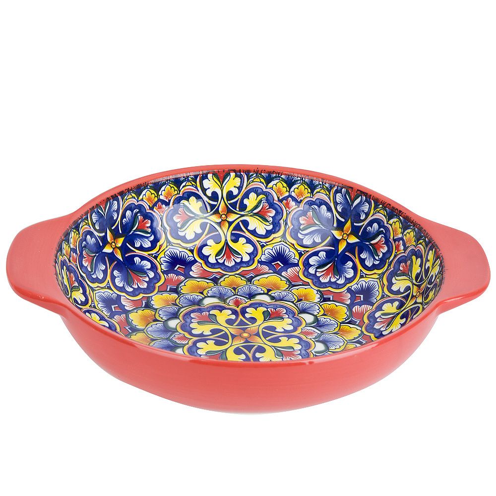 Салатник с ручками " " (красный) 25х20,5х6см v=1200мл (min6) (транспортная упаковка)