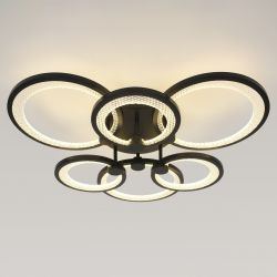 Светильник потолочный светодиодный ЭРА Модерн Odry CLL-1-117W 3K-6,5K RC BK с ДУ черный