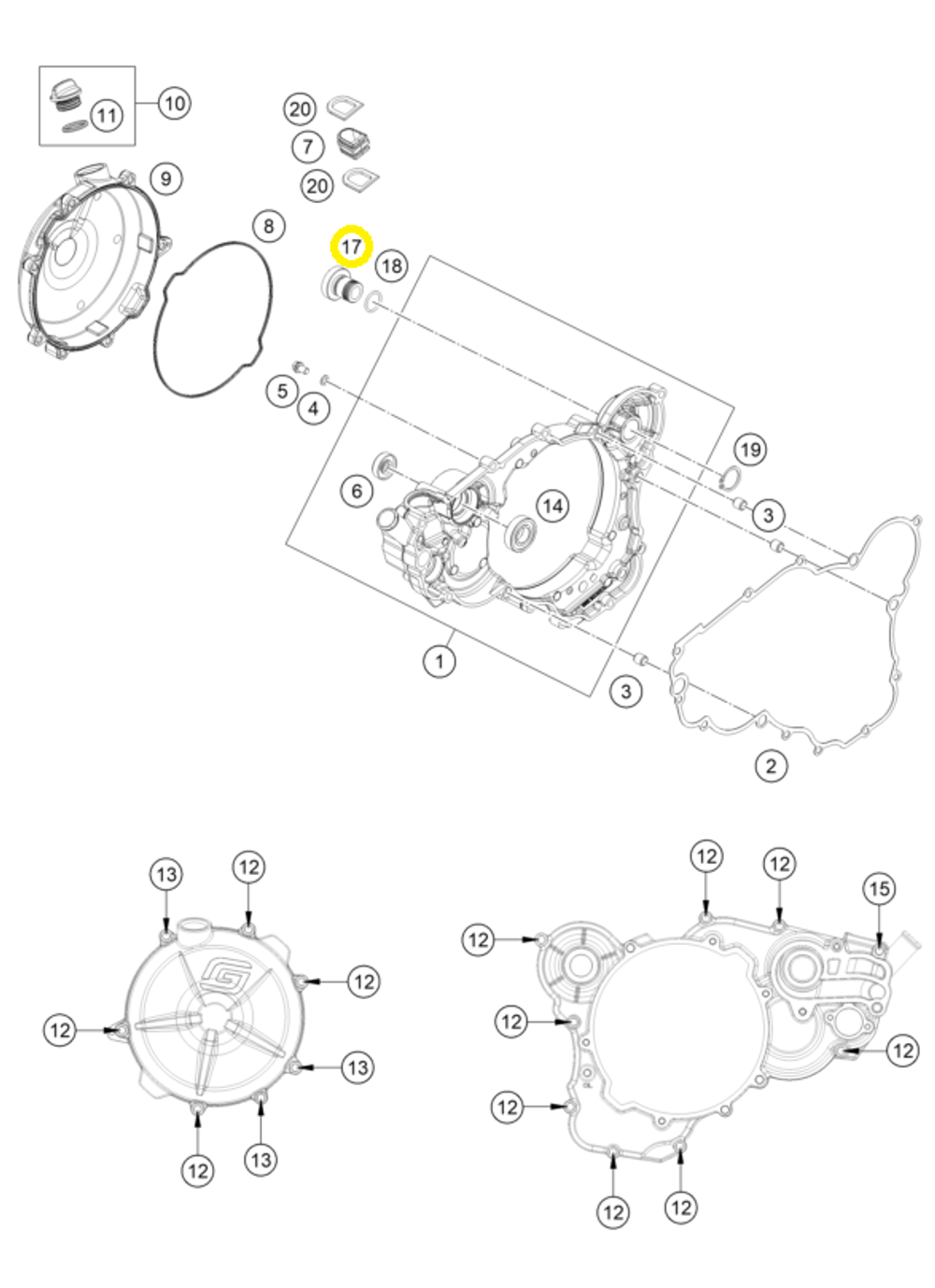 Заглушка кикстартера KTM, HQV, GASGAS EC-250/300 2T