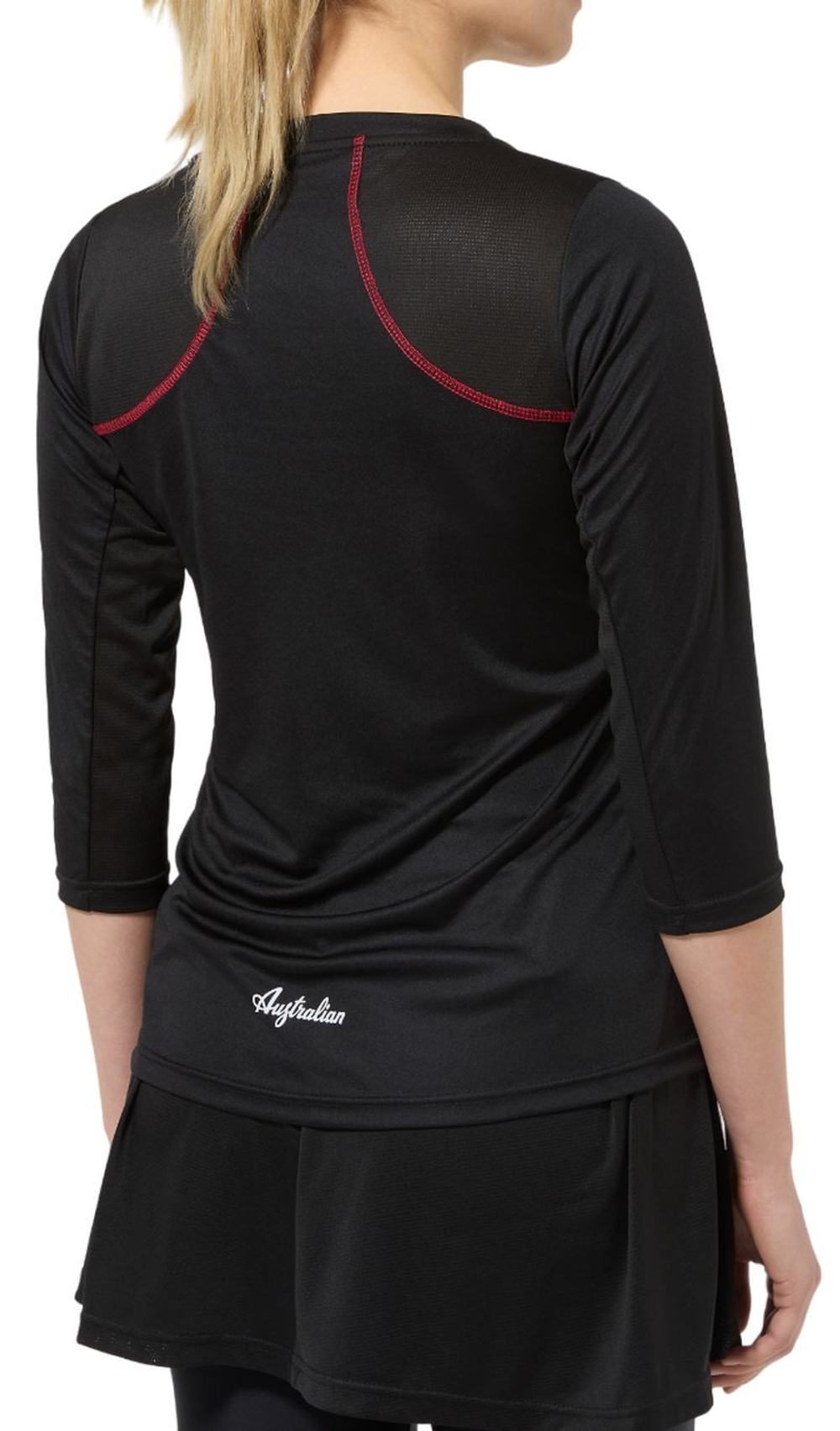 Женская теннисная футболка (dł. Рукава) Australian Tennis Ace Net 3/4 Sleeves - черный