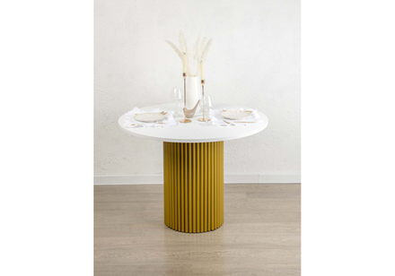 Стол деревянный Woodville Барел 110 белый, золото