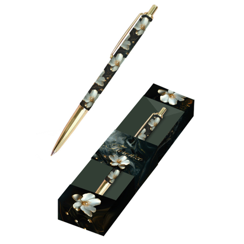 Ручка шариковая подарочная ФЛОРЕНЗО Анемон синяя в футляре (253078)