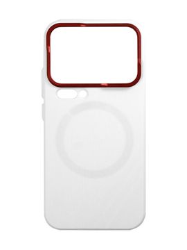 Защитный чехол для Xiaomi 17 Pro c MagSafe белый с красной рамкой (White-Red)
