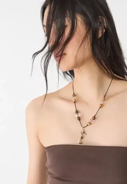 STRADIVARIUS Ожерелье с подвеской морской конек, золотой
