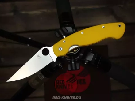 (Реплика Spyderco Military) Складной нож Steelclaw Боец-3 , желтая рукоять - сталь D2