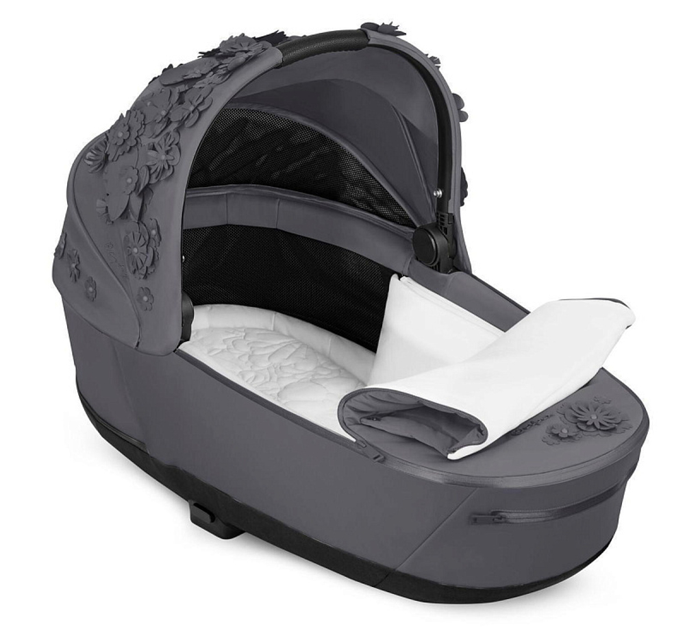 Коляска 2 в 1 Cybex Priam IV Rosegold Dream Grey (Simply Flowers Grey)