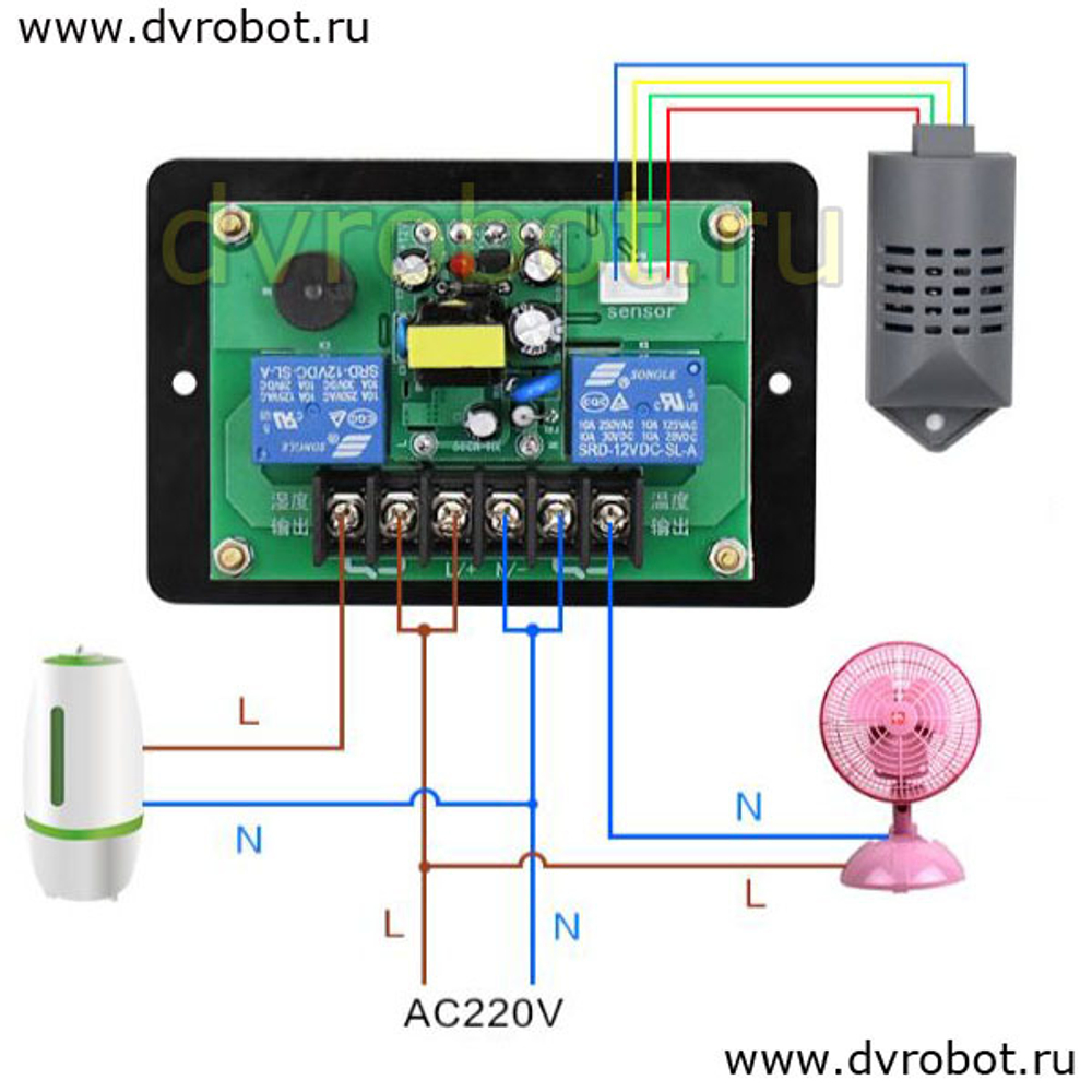Контроллер температуры и влажности XH-M453/220В