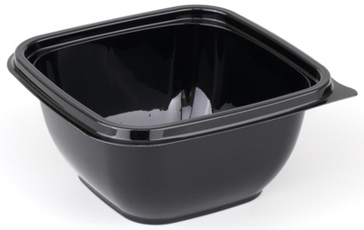 Контейнер + крыш 500 мл 50 шт 126х126х60 мм "Кубик" Черный ПЭТ СпК-1212 (1/500) (А)