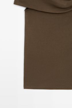 Massimo Dutti Топ с открытыми плечами и декоративным украшением, хаки