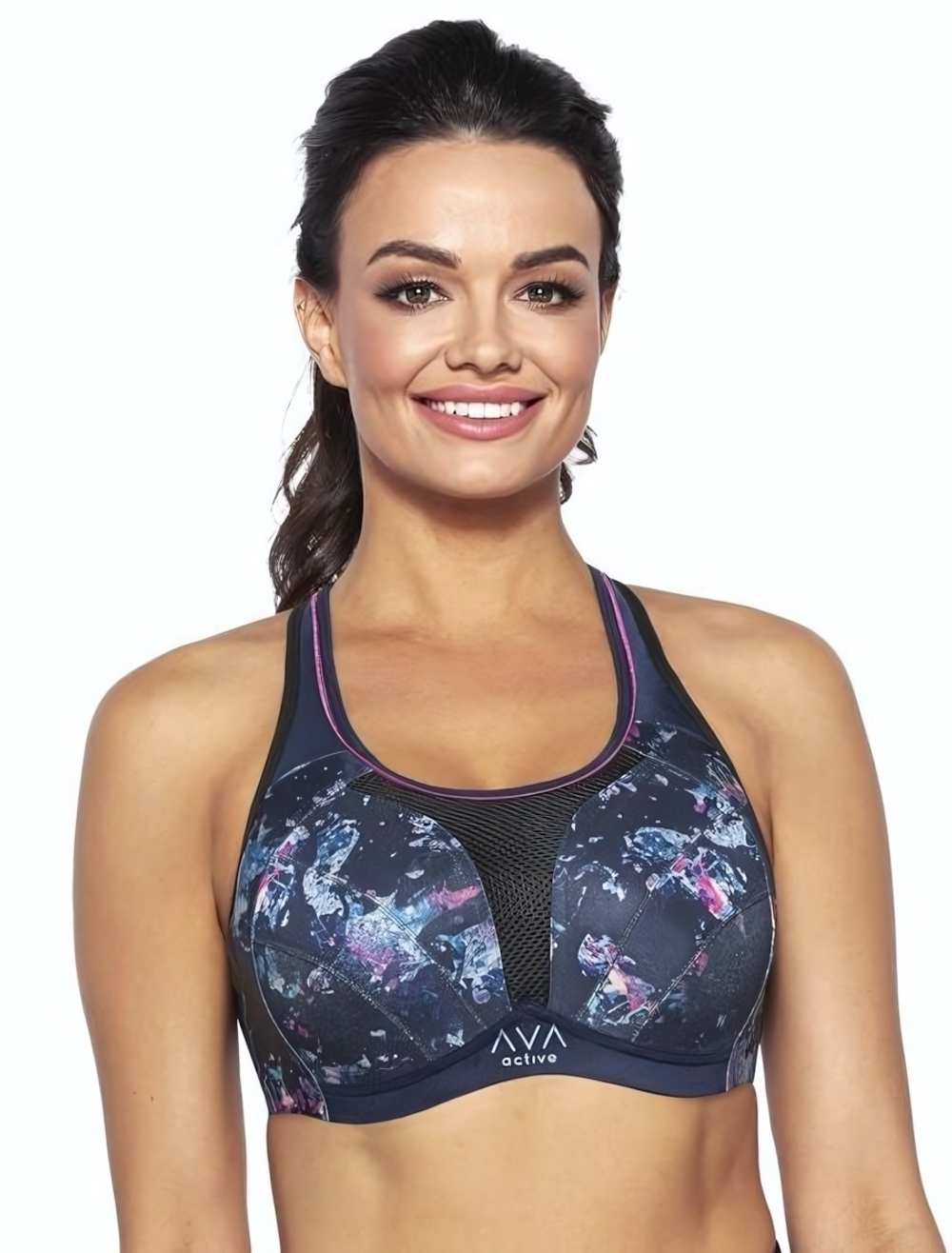 Бюстгальтер plus size Dina для занятий спортом и активного отдыха (Размер: 105D) (Цвет: темно-синий)