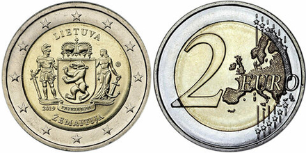 Литва 2 евро, 2019 Литовские этнографические регионы - Жемайтия UNC
