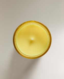 Zara Home Свеча ароматическая GINGER LEMON 155 г, растительный воск, аромат цитрусово-пряный свежий, Жёлтый