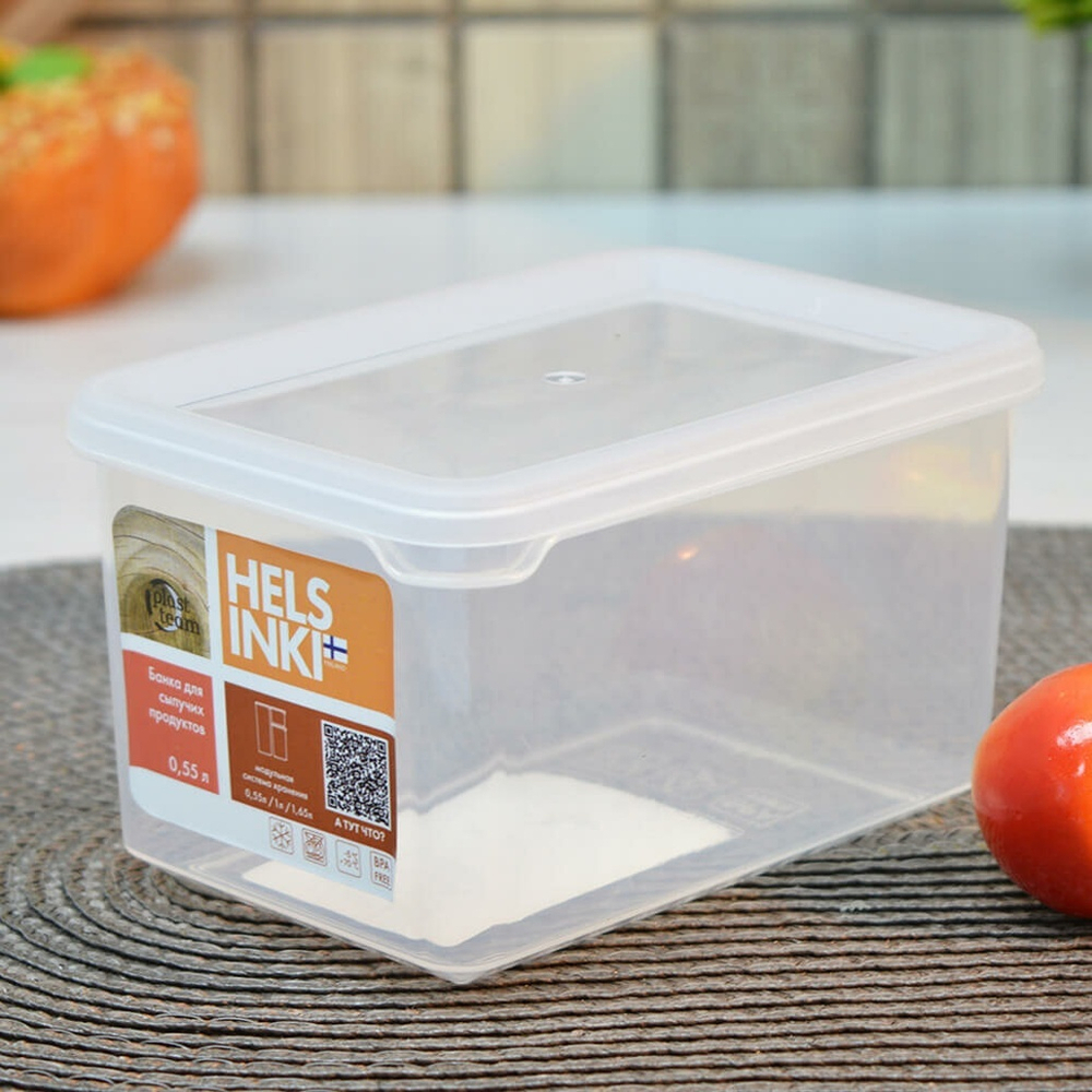 Банка для сыпучих продуктов 0,55л "Helsinki", натуральный