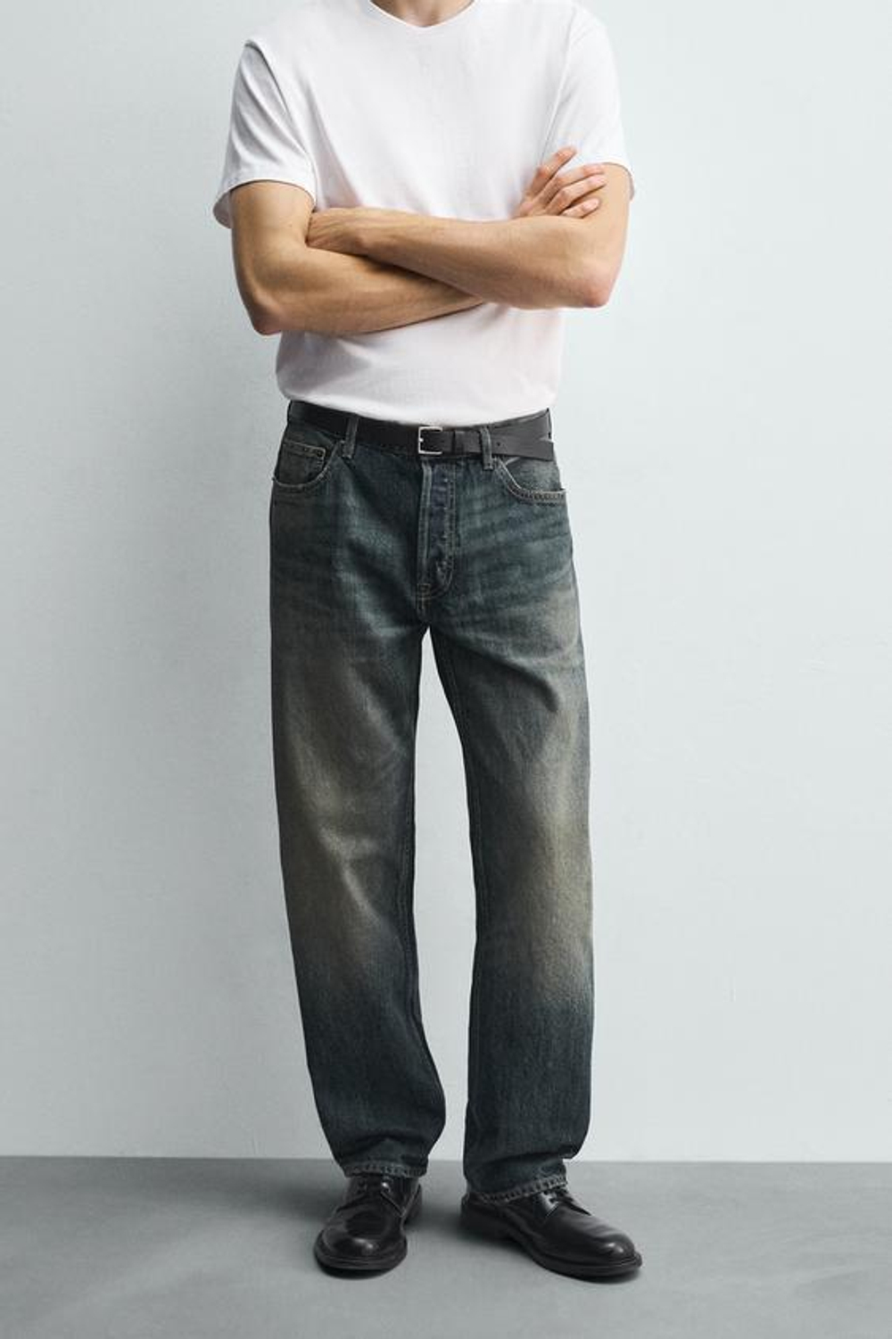 ZARA ДЖИНСЫ STRAIGHT FIT, ВЫЦВЕТШИЙ СИНИЙ