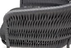 "Диего" обеденная группа на 4 персоны со стульями "Бордо" плетения колос, столешница "серый гранит"