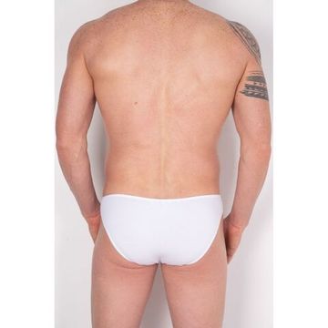 Мужские трусы слипы белые с розово-белой вставкой Cosmos Colors FM40_WP