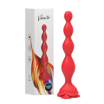 Красный анальный вибромассажер-елочка 19,5см с пультом ДУ Silicone Toys USK-A06