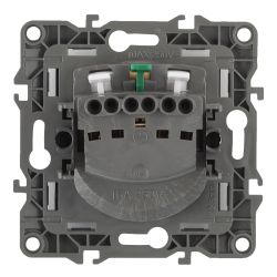12-2001-05 ЭРА Розетка 2P+E Schuko, 16A-250В, IP20, без м.лапок, Эра12, антрацит