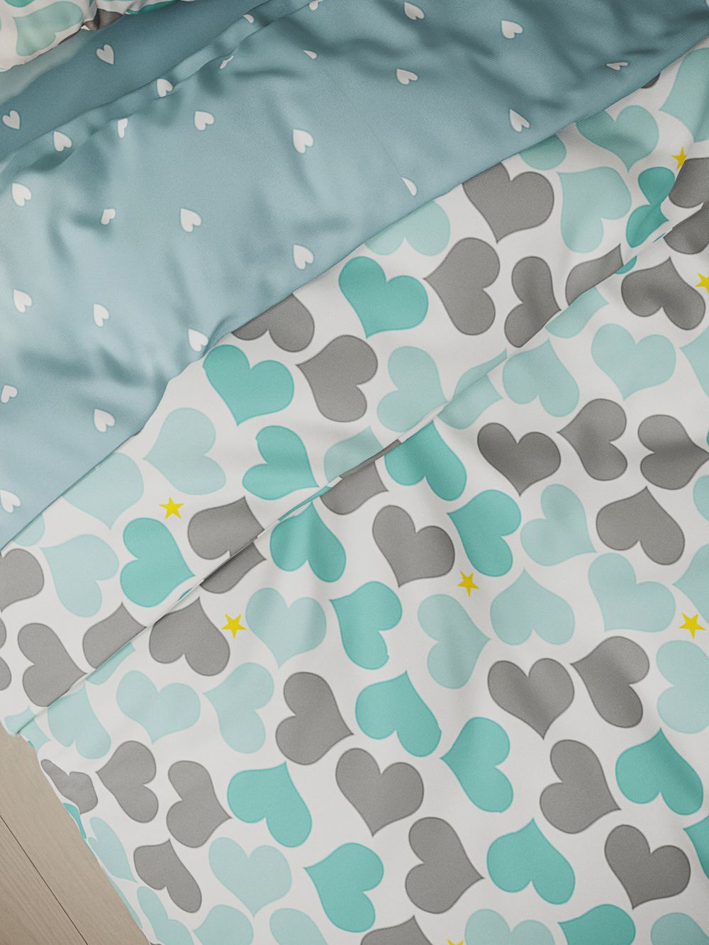 Пододеяльник поплин Сказка "Сердечность" евро на молнии 200x215 см