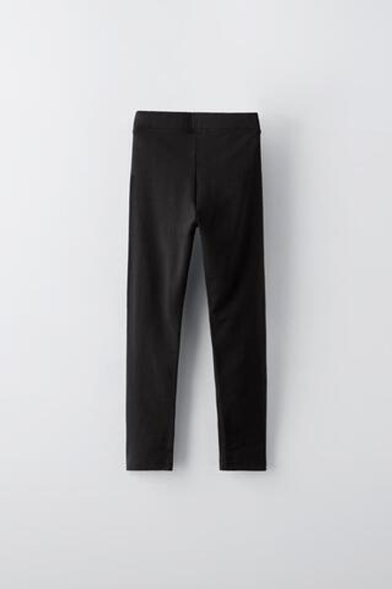 ZARA НАБОР ИЗ ДВУХ ОДНОТОННЫХ ЛЕГИНСОВ, ЧЕРНЫЙ