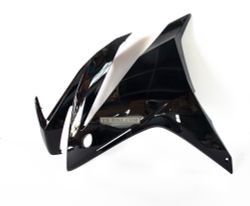64430-MJW-J00ZE. COWL, L. MIDDLE, *NHB01* GRAPHITE BLACK, no stickers. Honda CBR500R/RA 2016-2018. Plastic CBR500