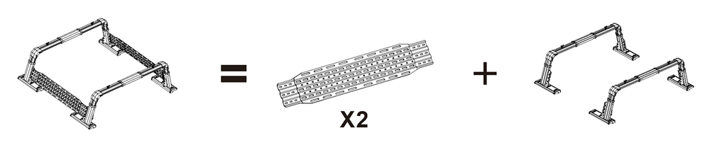 Силовой каркас-кунг Baja Racing (тип А) с 2-мя большими раздвижными боковыми панелями Ford F-150, Toyota Tundra