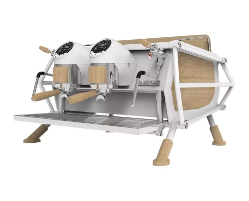 Sanremo Café Racer Naked 2 GR, двухгрупповая автоматическая кофемашина, выс. гр, дерево/белый