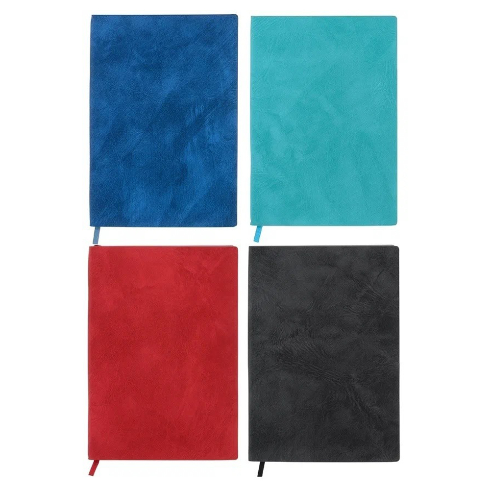 Записная книжка Basir на резинке, формат А5, обложка из кожзама, 21*14,3 см, 80 листов, 4 цвета ассорти
