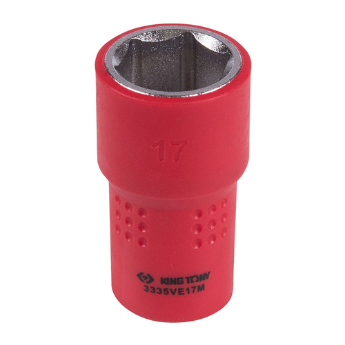 KING TONY (3335VE17M) Головка торцевая диэлектрическая шестигранная 3/8", 17 мм