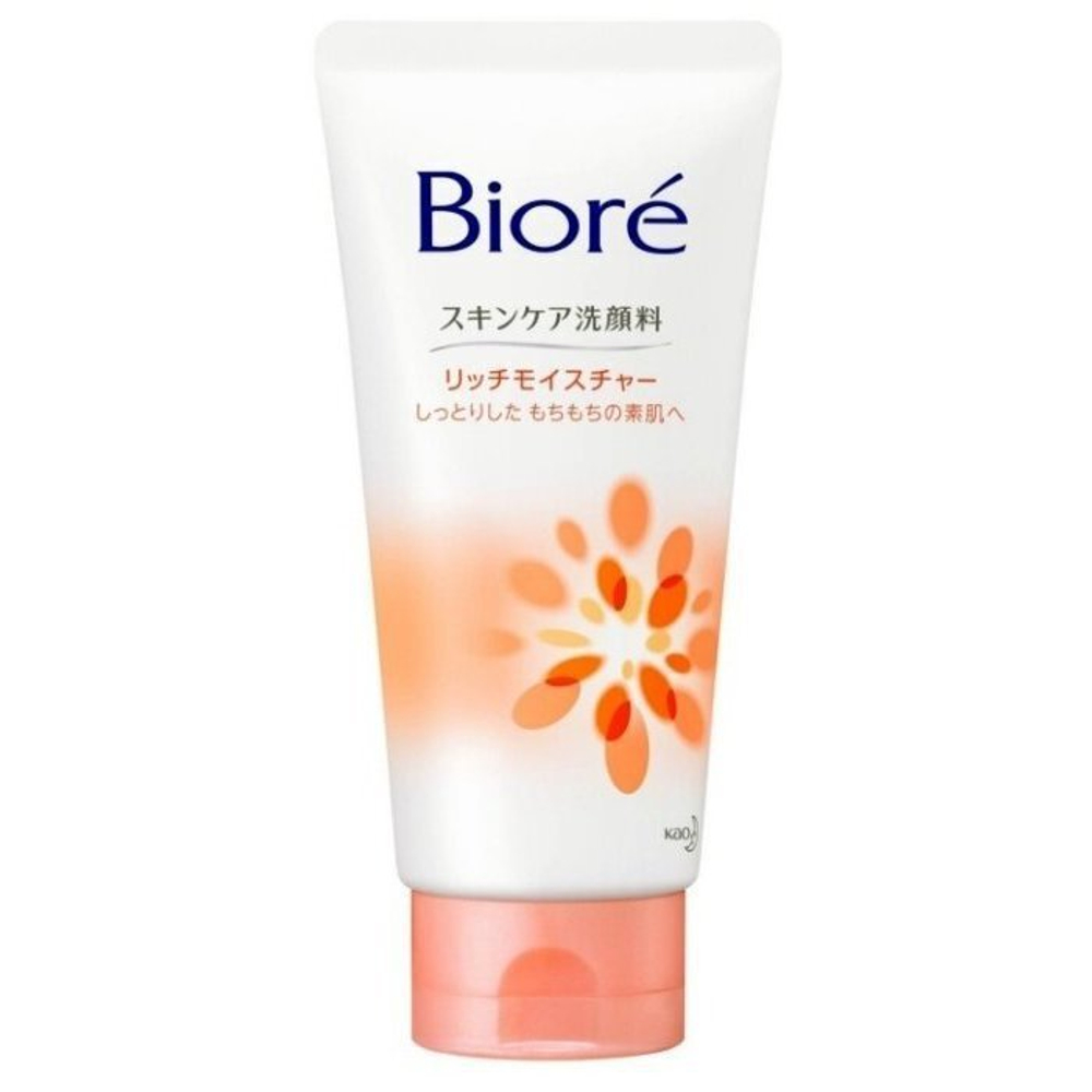 Пенка скраб для дица KAO Biore skin face wash scrub, цветочный аромат, туба, 130г