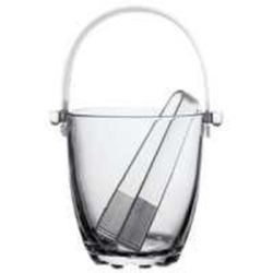 Емкость Ведро для льда 0,84 л d12 см h13 см стекло + щипцы   Pasabahce
