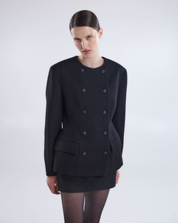 Юбка мини из шерсти черный