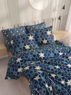 Постельное белье Сказка "Мозаика/Мозаика (компаньон)" 2-спальный Наволочка 50х70 см 2 шт Простынь на резинке 160х200 см Пододеяльник 175х215 см, перкаль