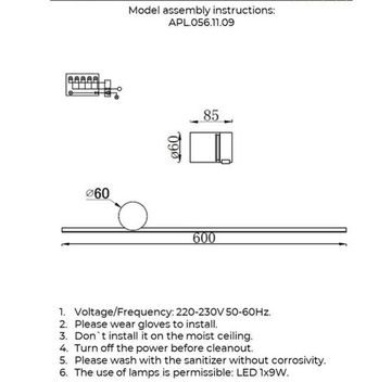 Бра 9W 3000K APL.056.11.09 латунь Beatris Aployt