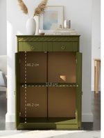 Тумба, 79х37х119, Индра, комод для одежды, в прихожую, с ящиками, оливковый, Dipriz