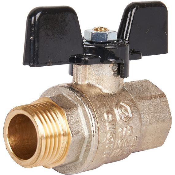 Кран шаровый STOUT Н-В 1/2&quot; бабочка полнопроходной 26332